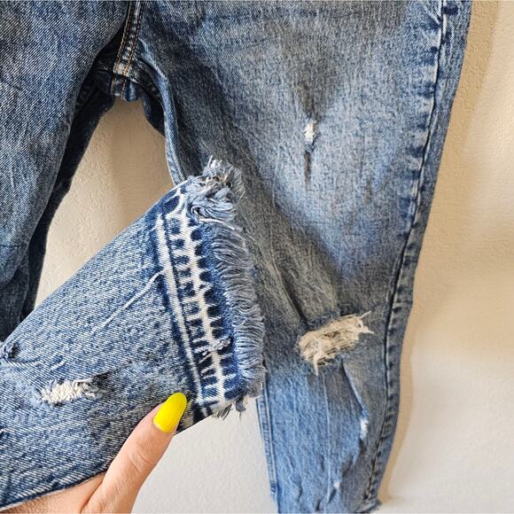 Abercrombie & Fitch Blue Mom High Rise Jeans - Picture 3 of 4